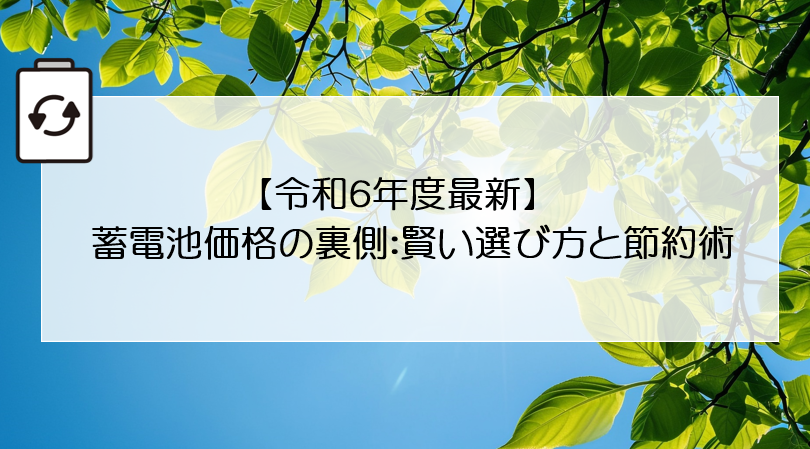 【令和６年度最新】蓄電池価格の裏側：賢い選び方と節約術 アイキャッチ画像