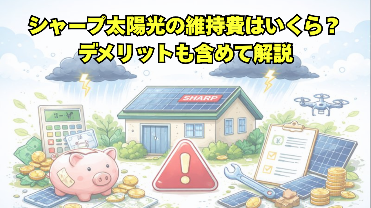 導入後の落とし穴！シャープ太陽光のデメリットと維持費 画像