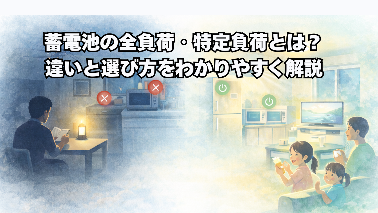 蓄電池の「全負荷」と「特定負荷」。その違いが、停電時の“暮らしの質”を決める 画像