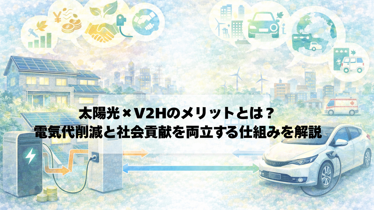 太陽光×V2Hのメリット総まとめ｜節約だけでなく社会に貢献できる理由 画像