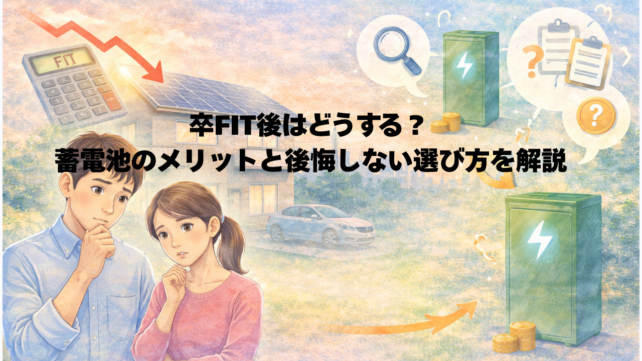 【必読】卒FITで損する前に｜蓄電池の検討ポイントと注意点 画像