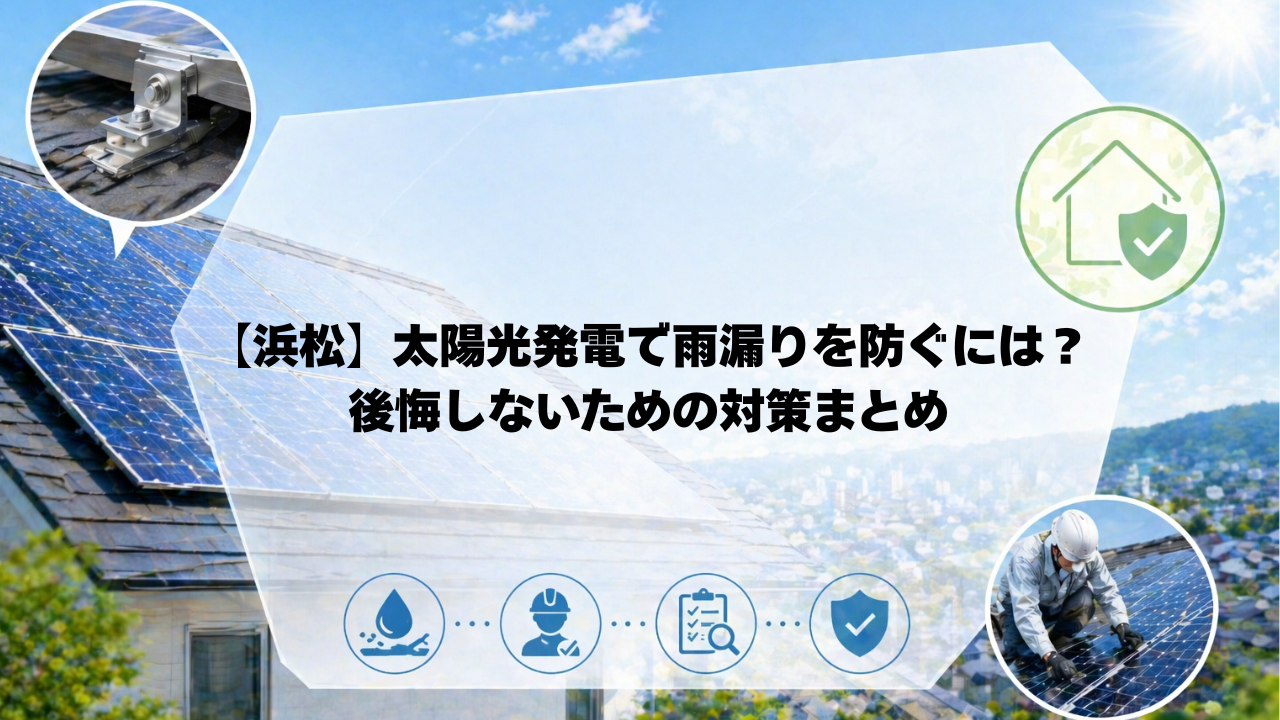 【浜松】太陽光発電で雨漏りを防ぐには？後悔しないための対策まとめ 画像