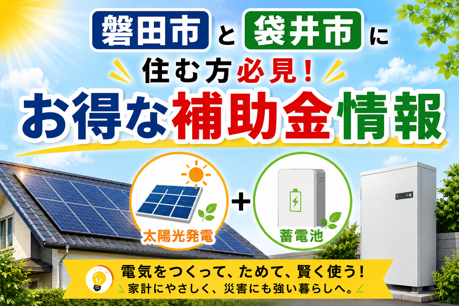 磐田市・袋井市にお住まいの方必見!お得な補助金情報のお知らせ! アイキャッチ画像