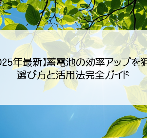 【2025年最新】蓄電池の効率アップを狙う！選び方と活用法完全ガイド アイキャッチ画像