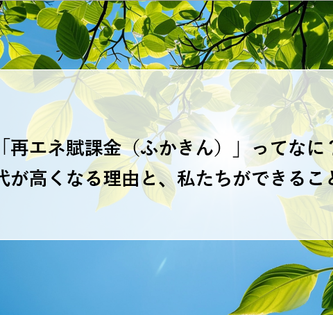 「再エネ賦課金（ふかきん）」ってなに？電気代が高くなる理由と、私たちができることは？ アイキャッチ画像