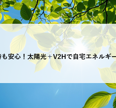 災害時も安心！太陽光＋V2Hで自宅エネルギー自給化 アイキャッチ画像