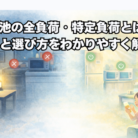 蓄電池の「全負荷」と「特定負荷」。その違いが、停電時の“暮らしの質”を決める アイキャッチ画像