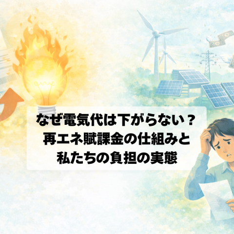 【知らないと損】電気代高騰を招く再エネ賦課金の仕組みと節約視点 アイキャッチ画像