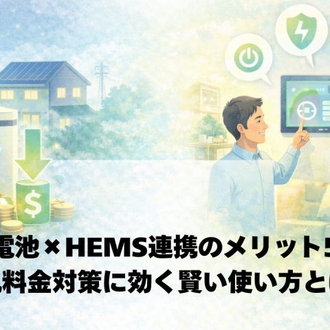 電気料金対策にも効く蓄電池×HEMS連携メリット5選 アイキャッチ画像