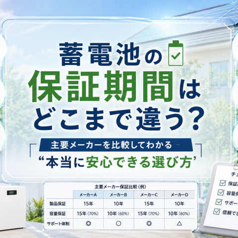 蓄電池の保証期間はどこまで違う？主要メーカーを比較してわかる“本当に安心できる選び方” アイキャッチ画像