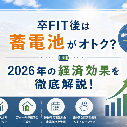 卒FIT後は蓄電池がオトク?2026年の経済効果を徹底解説! アイキャッチ画像